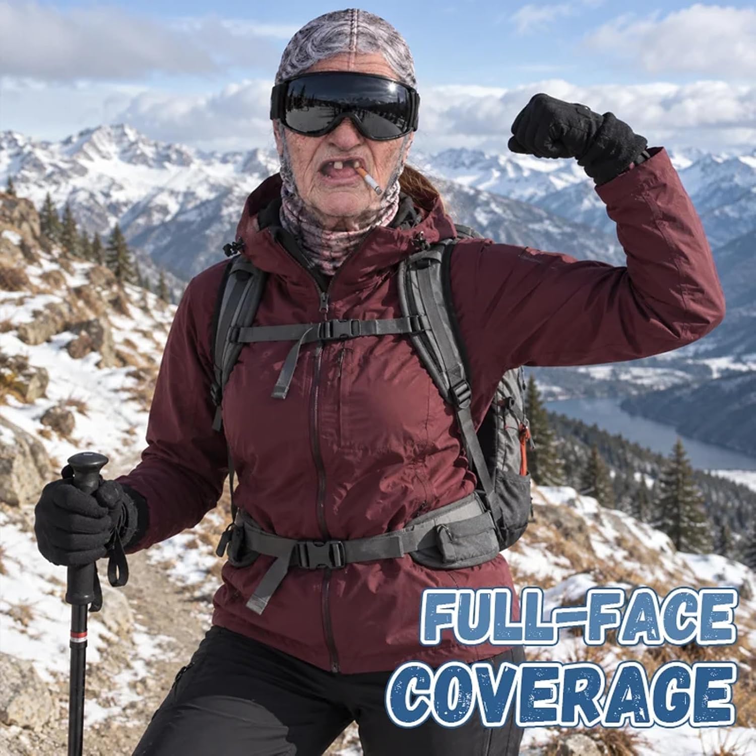 Funny Old Man Winter Balaclava - 3D Printing Mask ulasan dan harga