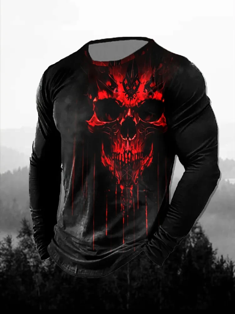 Men's 3D Print Red Dark Skull  - 3D Printing Custom ulasan dan harga