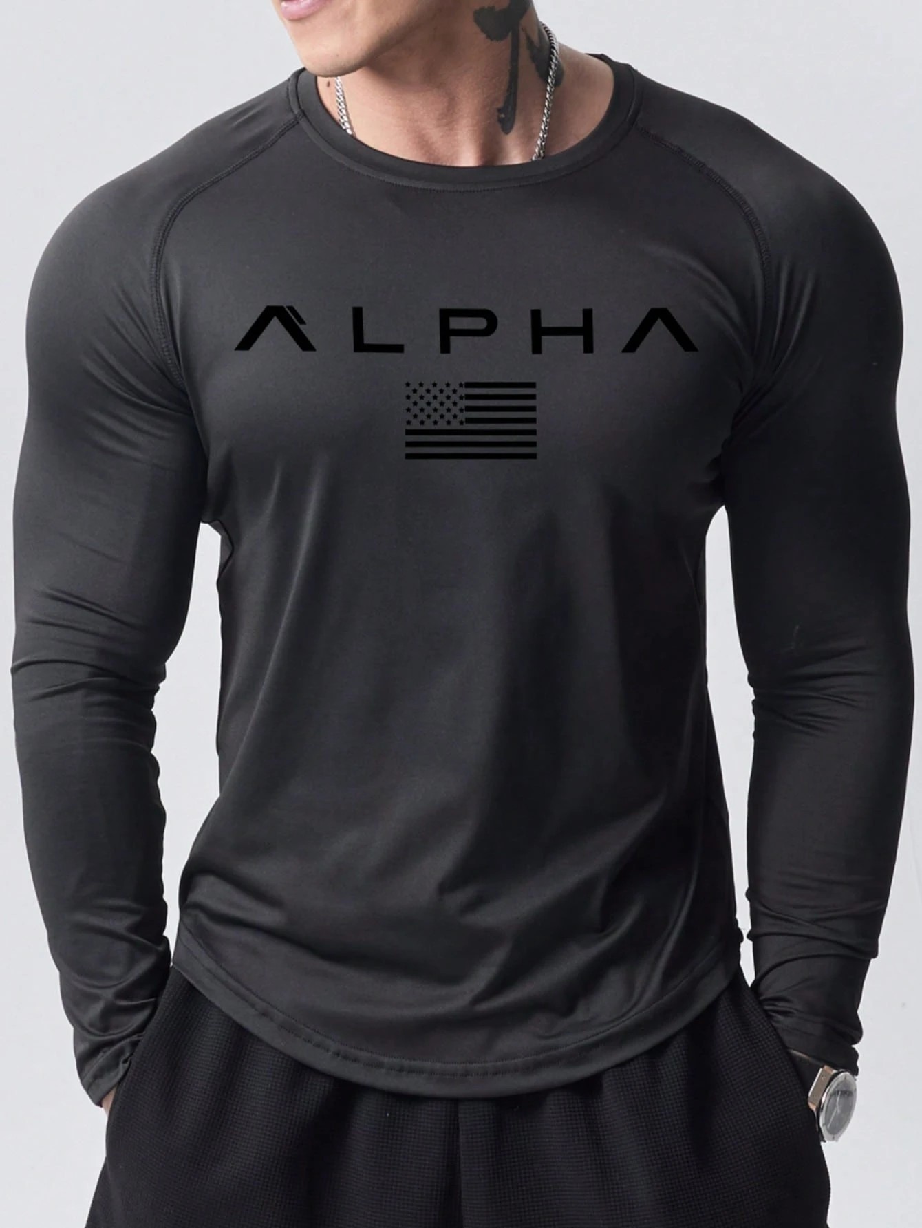 New Men's Long-Sleeved T-Shirt - 3D Printing Custom ulasan dan harga