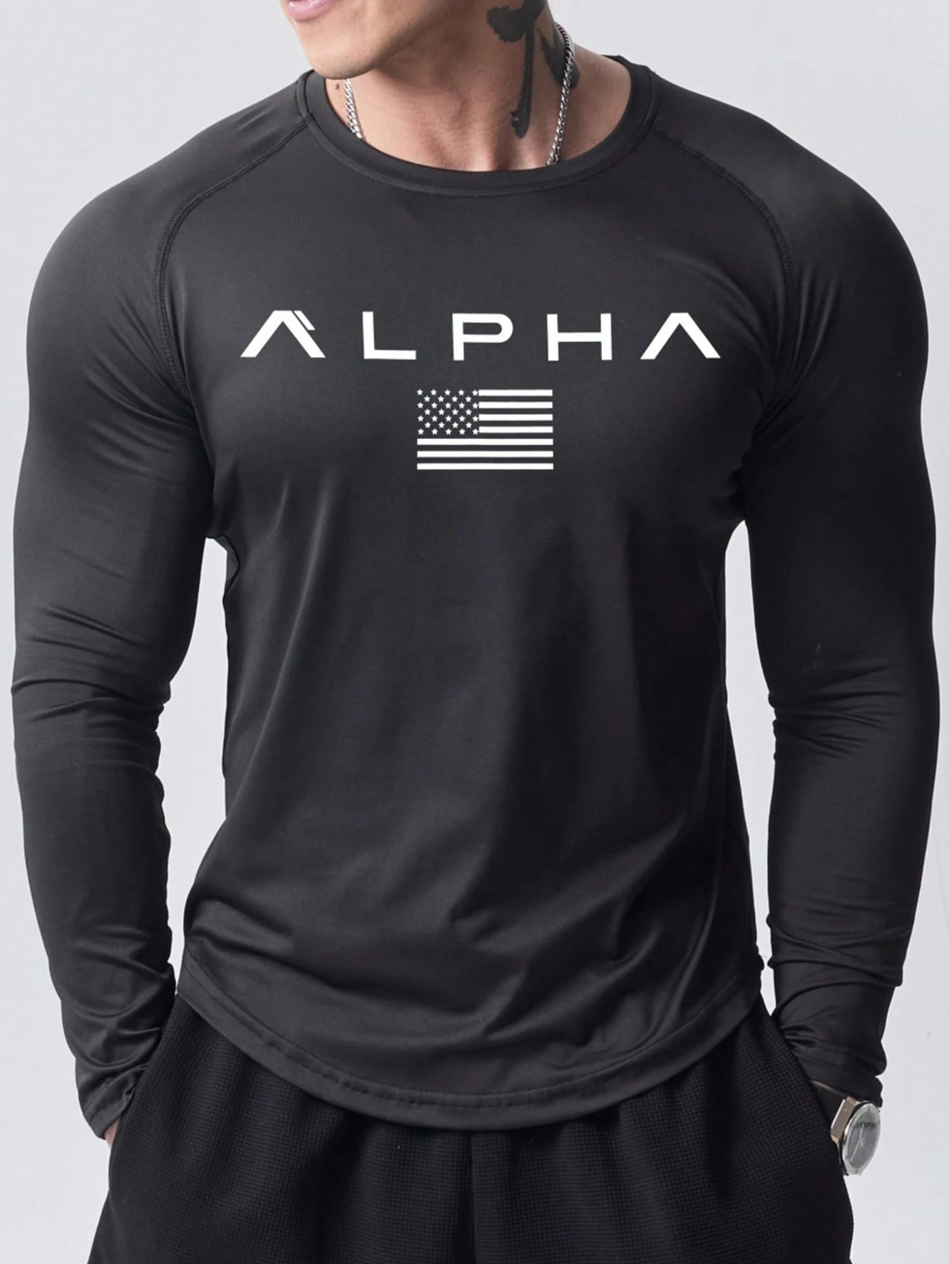 New Men's Long-Sleeved T-Shirt - 3D Printing Custom ulasan dan harga