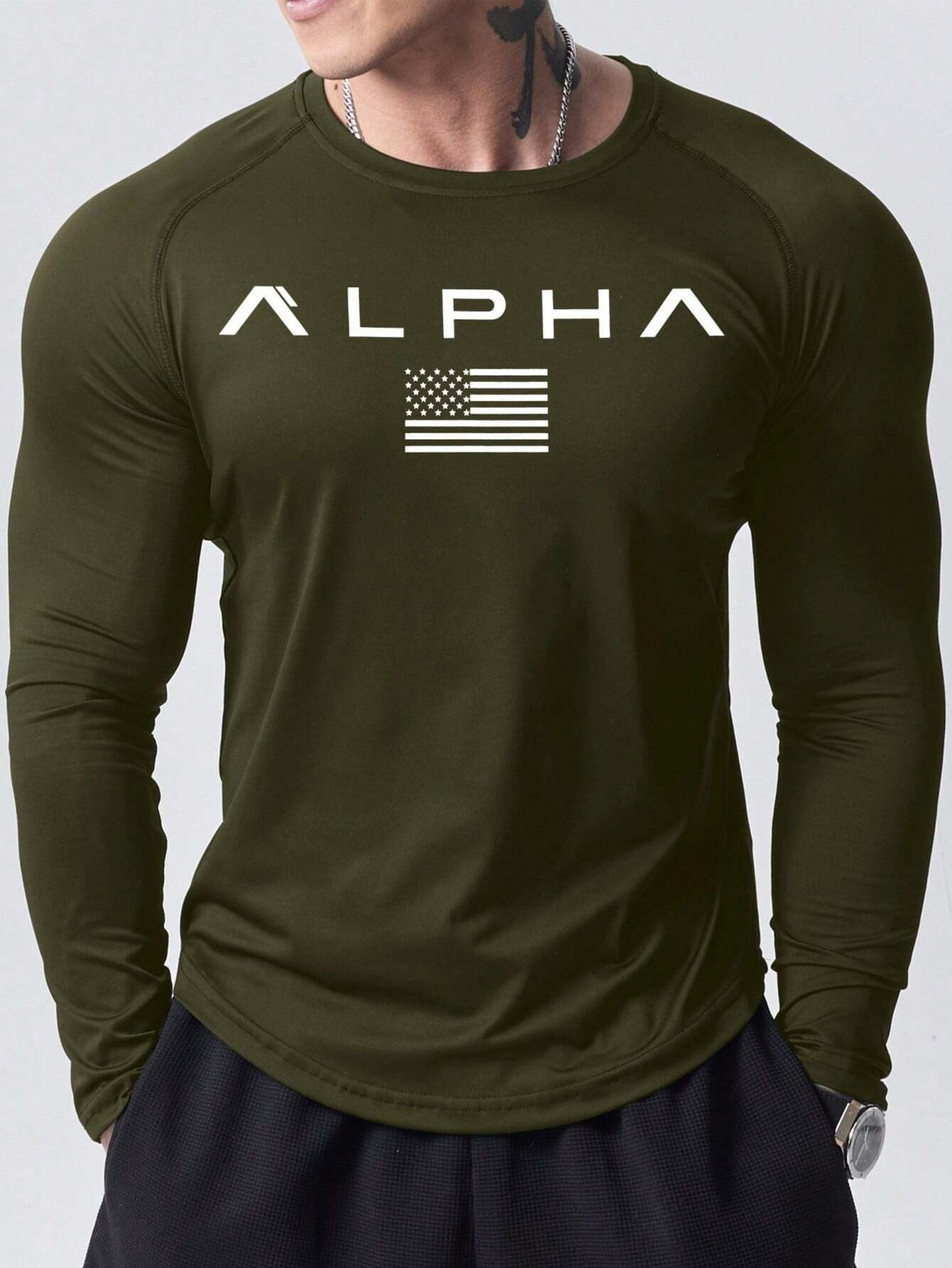 New Men's Long-Sleeved T-Shirt - 3D Printing Custom ulasan dan harga